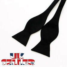 Italian Fashion Black Satin Plain Bow Tie Wedding Bowties Self Tie Bow Ties