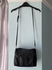 M&S COLLECTION Genuine Black Leather Ladies’ Crossover Handbag Size Medium