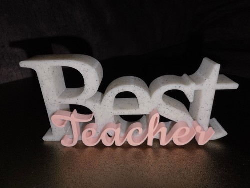 Printed best teacher desk - teacher",