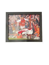 DOME FRAMED THIERRY HENRY SIGNED PUMA FOOTBALL BOOT PROOF EXCLUSIVE ARSENAL