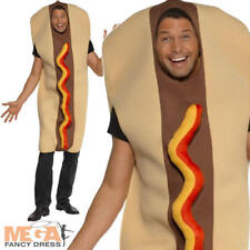 Giant Hot Dog Adults Food Fancy Dress Mens Ladies Fun Novelty Costume Outfit 