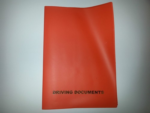 Orange car document holder - a5,