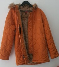 FW15 Supreme Quilted Flight Satin Parka Orange Jacket M medium Coat Rare