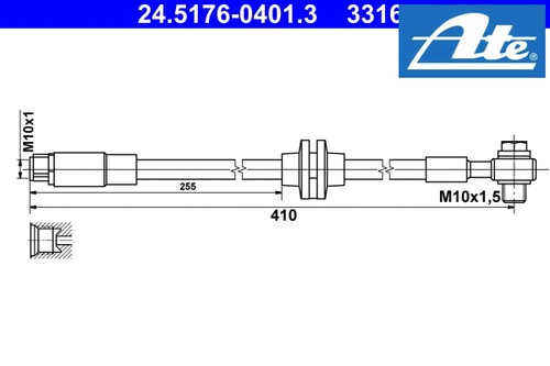 Front right brake hoses - front,