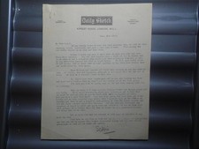 Daily Sketch Newspaper Letter