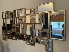 Gilt Wall Mirror. 21 Panes Of