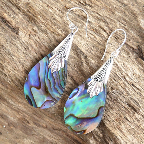 Paua abalone shell teardrop - abalone,