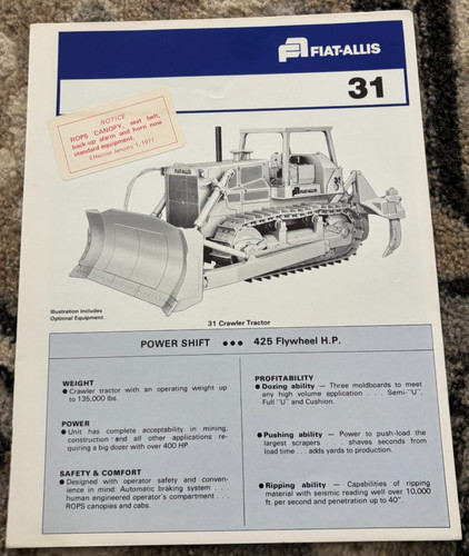 Fiat allis crawler tractor - allis, 31
