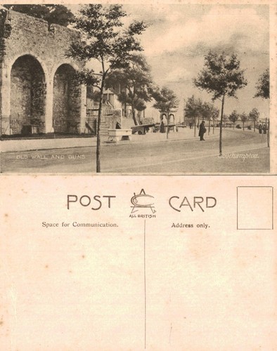 Vintage postcard old wall - -,