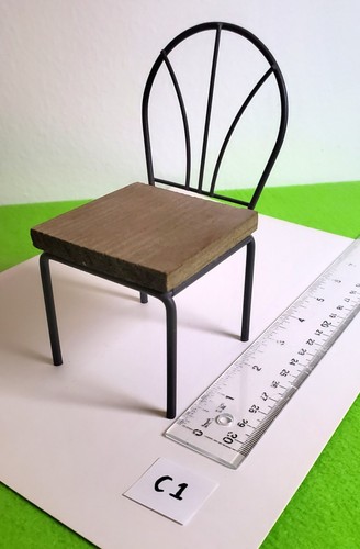 Scale wood metal chair - 1/6,
