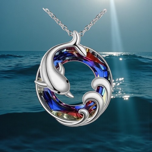 Colorful crystal round dolphin - crystal,