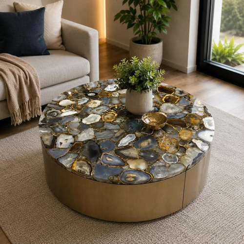 Wild agate accent table - table, |