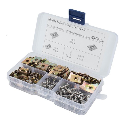 160pc assorted spire clips - assorted, u