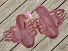 CWD Brown Leather Hind Cross Country Jump Protective Boots - Size 3 (Full) - NWT