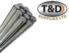 1MTR & 300mm Fully Threaded Metric Bar - Zinc Plated Mild Steel BZP Studding Rod