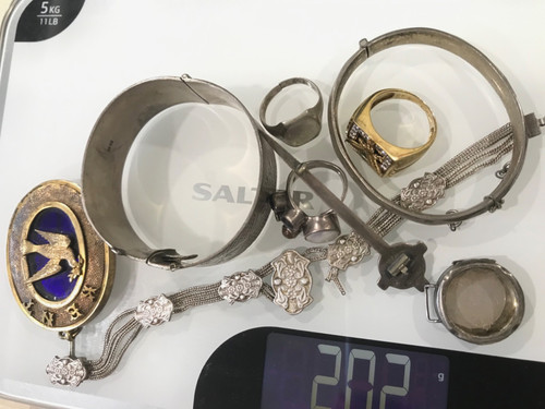 Job lot silver jewellery scrap - lot,
