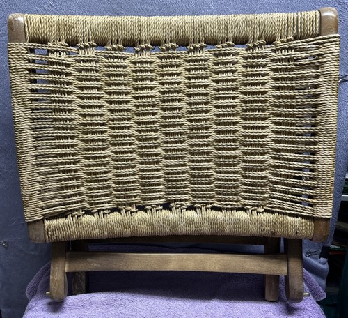 Vintage mcm folding rope - folding, stool