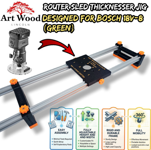 Router flattening jig sled - jig,