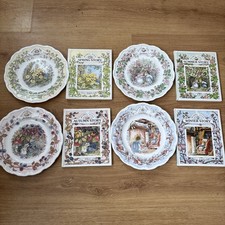 Set 4 Royal Doulton Brambly Hedge Plates and books Four Seasons By Jill Barklem 