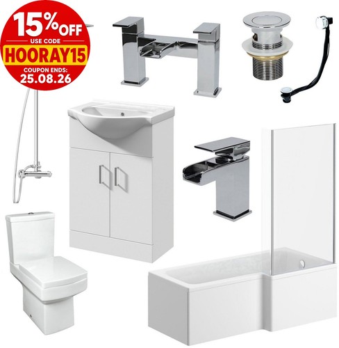 Complete bathroom suite - bathroom, l