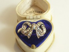 Fine Victorian Style 9ct Solid Gold Opal Bow Ring