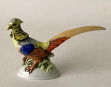 RARE CHINESE GOLDEN PHEASANT CERAMIC FIGURINE WITH MAKERS MARK & NUMBERED 5145