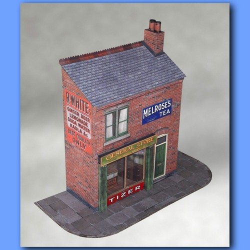 Terraced shop 7mm scale - shop, model