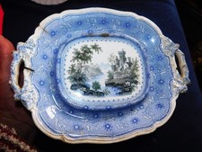 Antique blue davenport - antique,