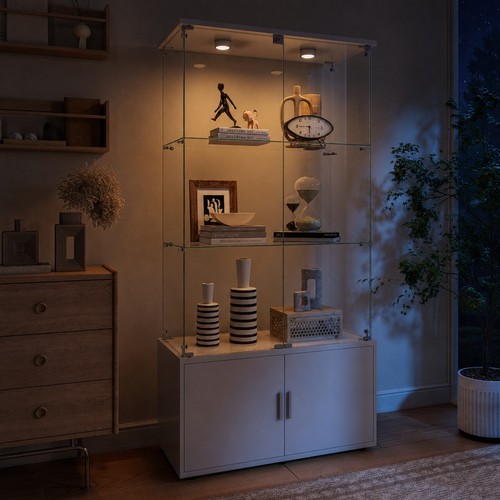 Glass display with led - display,
