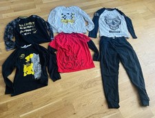 Boys Clothes Bundle Age 9-10 X 3 Pyjama Tops / X2 Long Sleeved Tops And Joggers