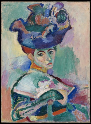 Woman with hat - with, by