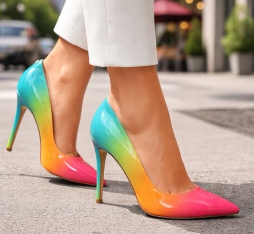Guess rainbow gradient heels - guess,
