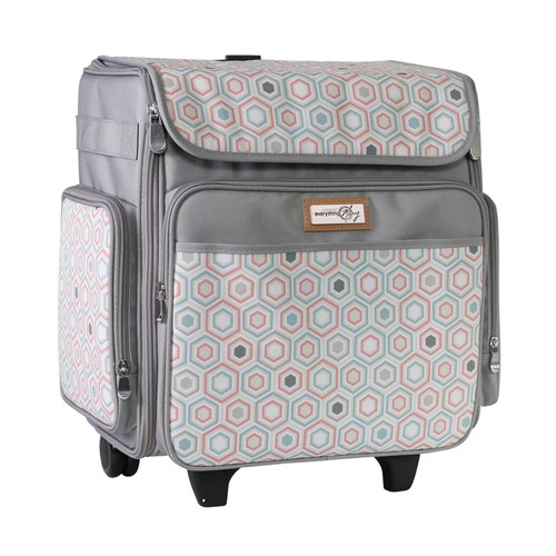 Grey hexagon rolling tote bag - hexagon,