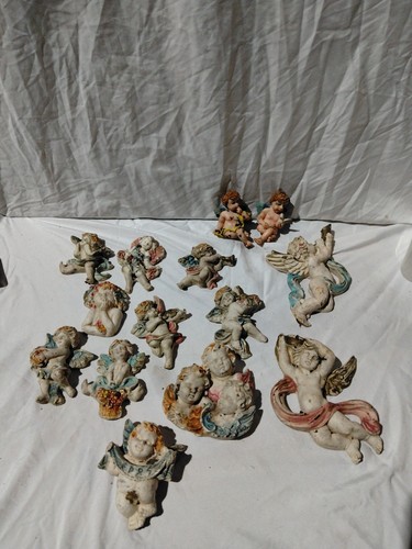 Plaster cast cherub angel - plaster,