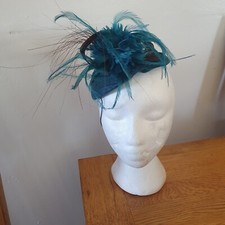 Lovely John Lewis Peacock Colour Fascinator With Feathers
