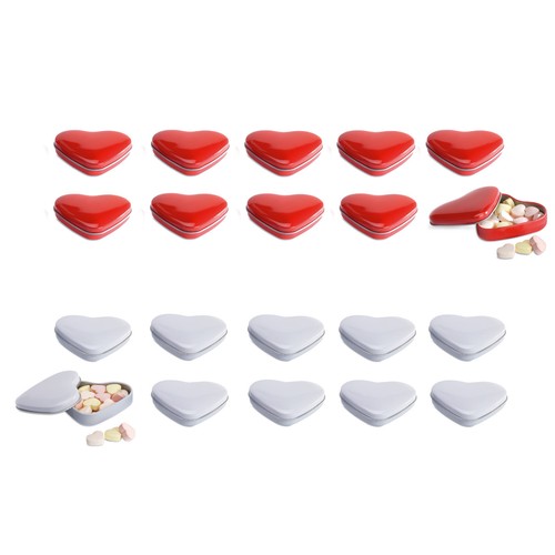 Heart shaped tins with - 10,