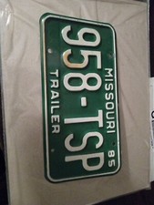 License Plate 1985 Missouri