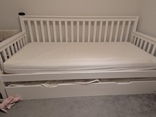 White Wooden Day Bed Frame Only (Mattress And Trundle Not Included)