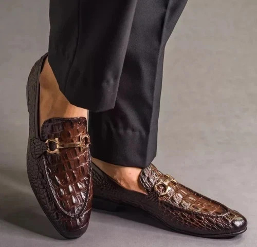 Handmade men brown crocodile - handmade,