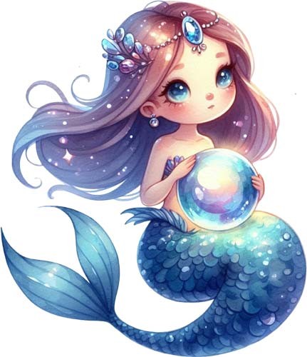 Colourful magical sea mermaid - colourful,