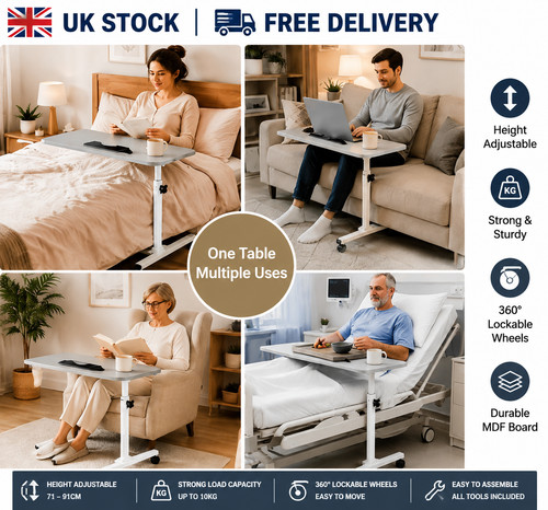 Overbed table adjustable - overbed,