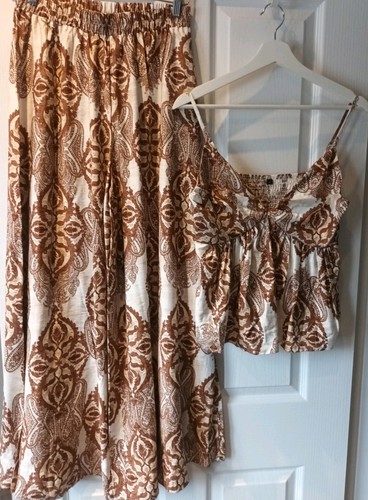 Two piece brown white - two,