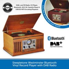 Steepletone Westminster 7 in 1 Bluetooth Nostalgia Record Player DAB+ FM CD Play