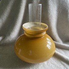 Vintage Amber Glass Oil Lamp