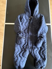 Nice Little Navy Padded MARKS & SPENCER Snow Suit With Attached Mittens 12-18m