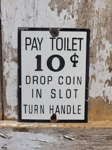 Vintage pay toilet - vintage, porcelain