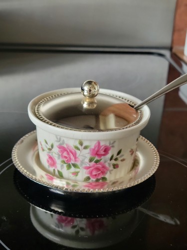 Vintage lidded jam pot - jam,
