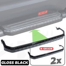 2x chequer plate side step covers for Land Rover Defender L663 Gloss Black 2nd