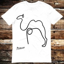 Picasso Dali Van Gogh Camel One Line Drawing Art T Shirt 6014