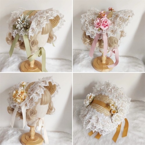 Handmade bonnet lolita straw - lolita,